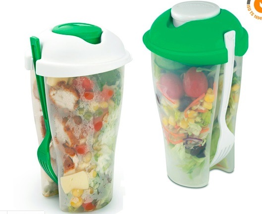 Plastic Salad Tumblers with Fork