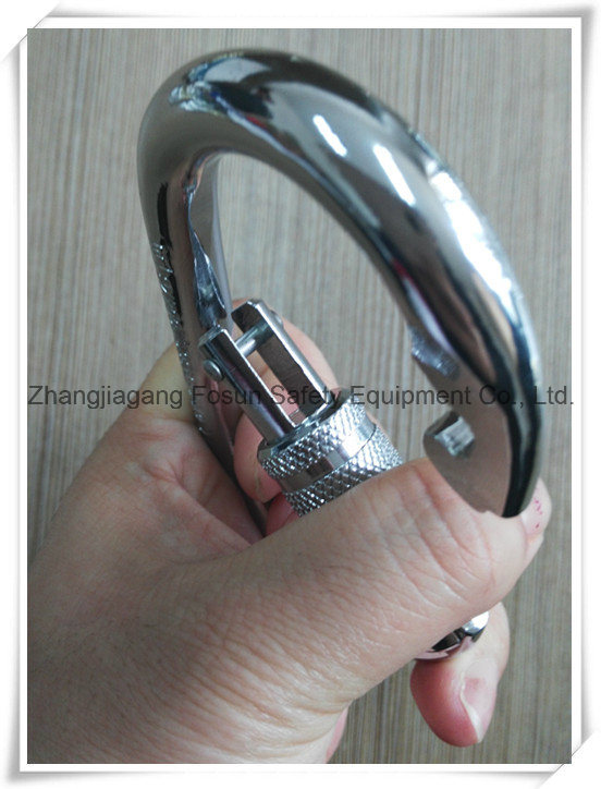 Chrome Carabiner with Steel Auto Locking Oval Shape