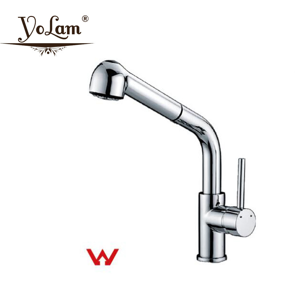 Watermark Pull Down Brass Body Single Handle Kitchen Faucet (FE09)
