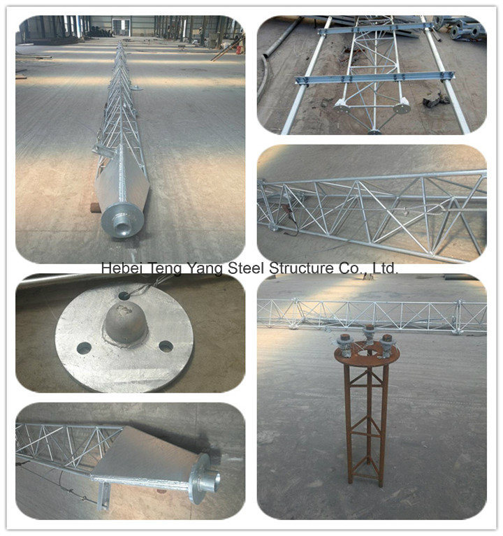 30m Galvanized 3 Legged Tubular Lattice Steel Telecom Antenna Mobile Mast Tower