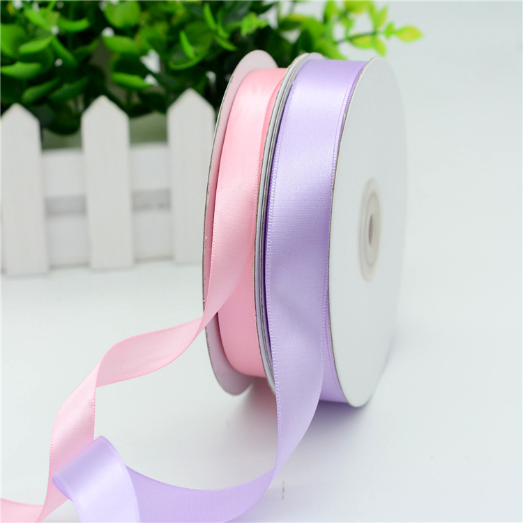 Polyester Double Side Satin Ribbon Roll with Paper Core