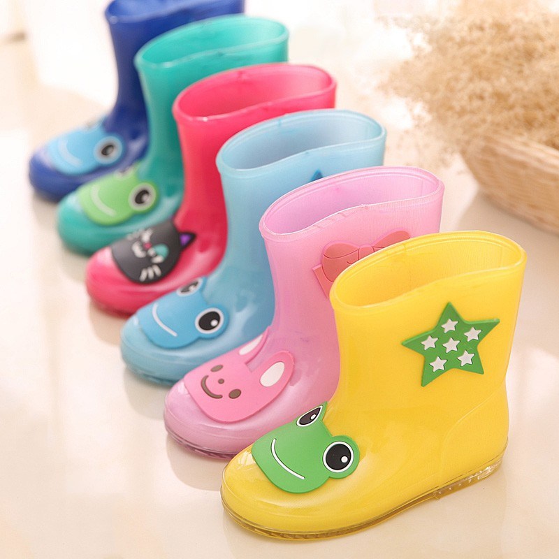 Baby Kids Fashion Rain Boots New Cute Cartoon Children Winter Warm Snow Rainning Boots for Girls Boys Shoes Rainboots