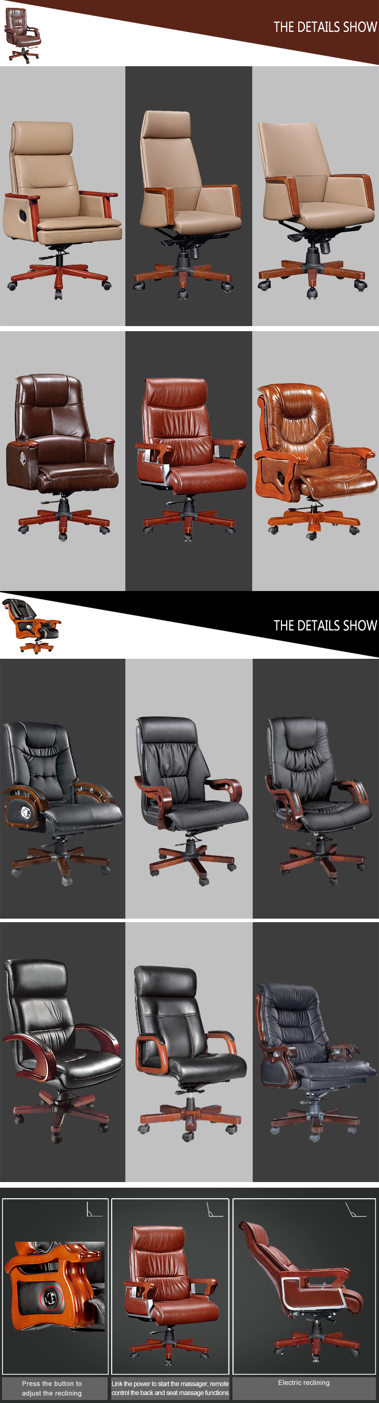 2018 High Back Leather Swivel Office Executive Chair