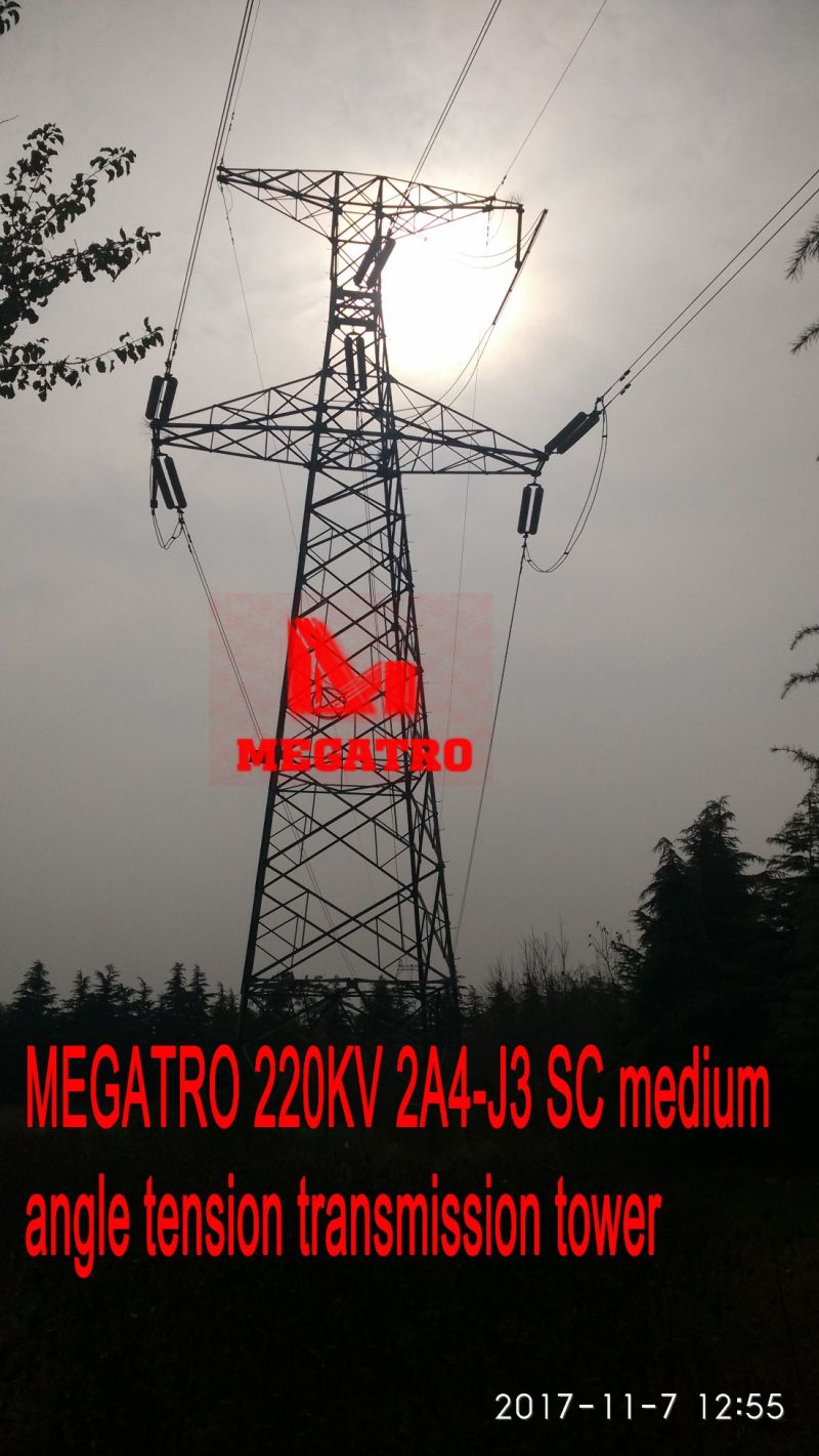 Megatro 220kv 2A4-J3 Sc Medium Angle Tension Transmission Tower