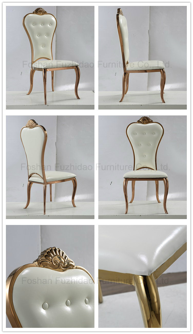 Best Price Stainless Steel White Leather Banquet Chair