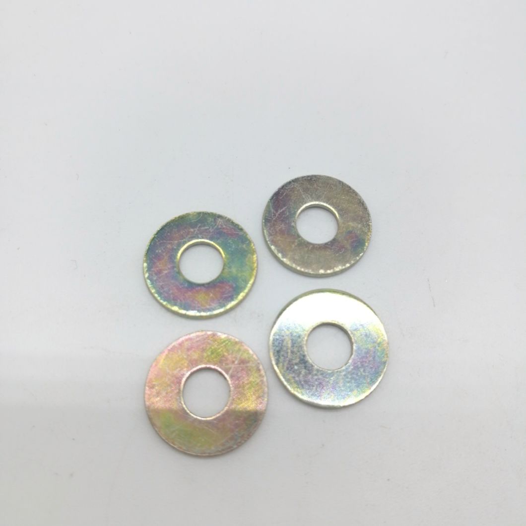 Thin Metal Flat Washers Stainless Steel with Yellow Zinc