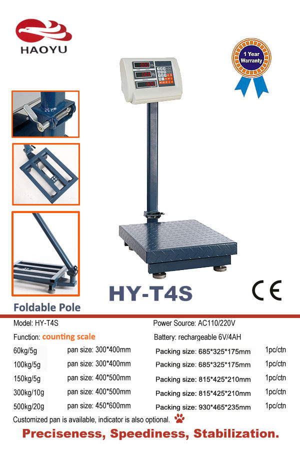 Electronic Balance Weighing Counting Platform Scale with Foldable Pole