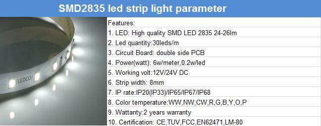 Hot Sale SMD2835 12V LED Strip Light 3-5 Working Life