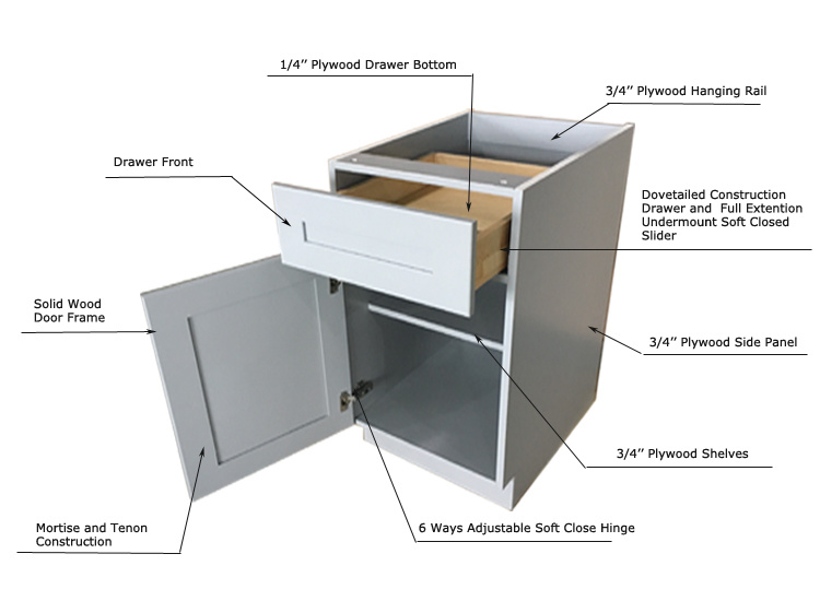 Display Solid Wood Kitchen Cabinet in Modern Design From China