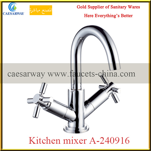 English Style British Brass Cross Kitchen Sink Mixer