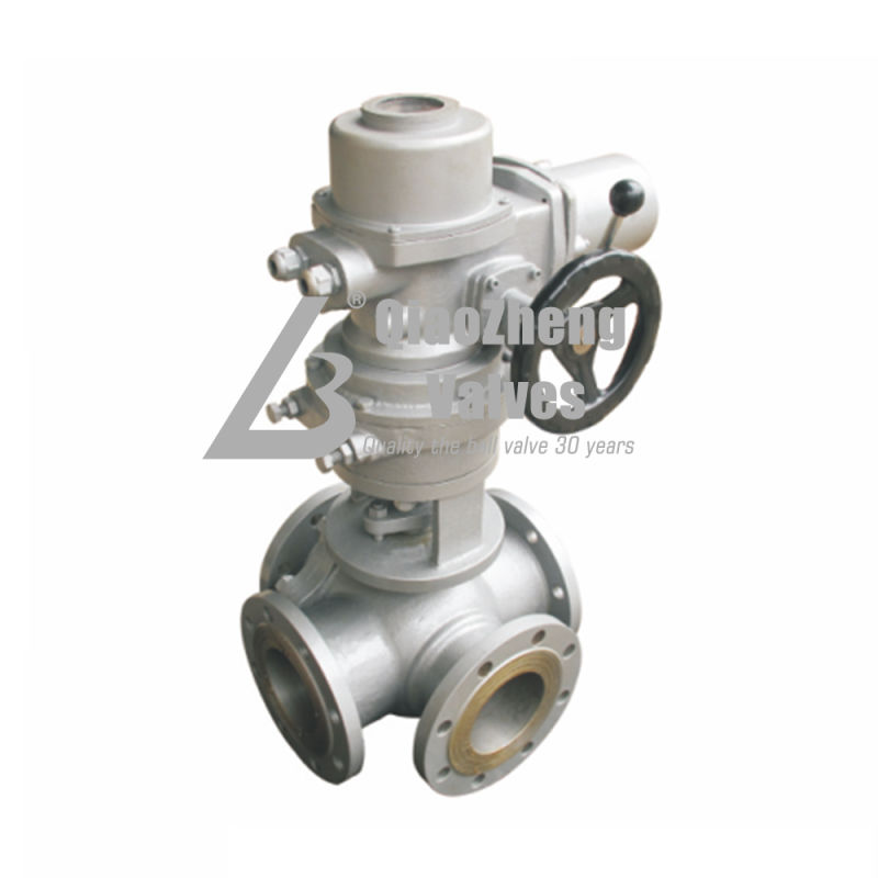 ANSI/API-6D/JIS/DIN Electric Four-Way 4-Way Flanged Ss CS Ball Valve Q946f