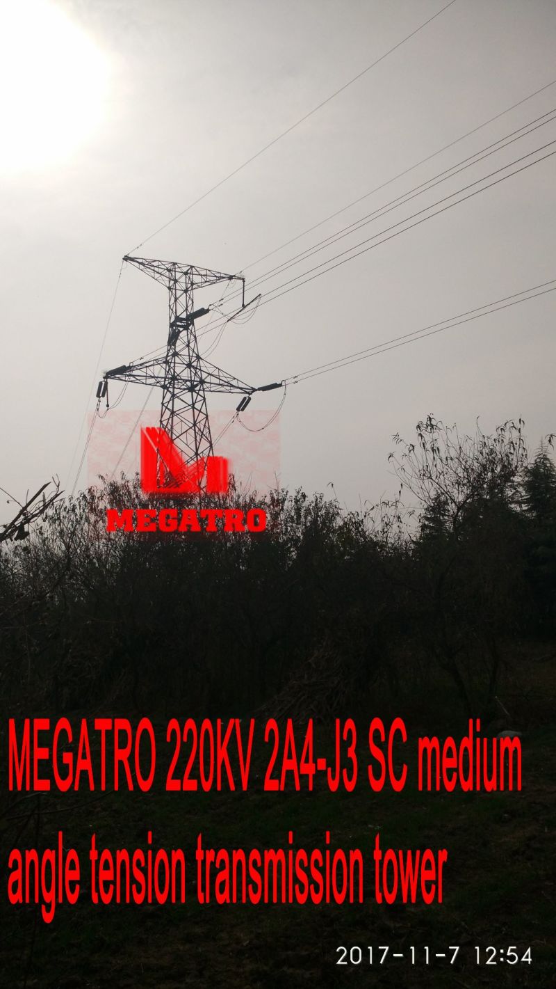 Megatro 220kv 2A4-J3 Sc Medium Angle Tension Transmission Tower