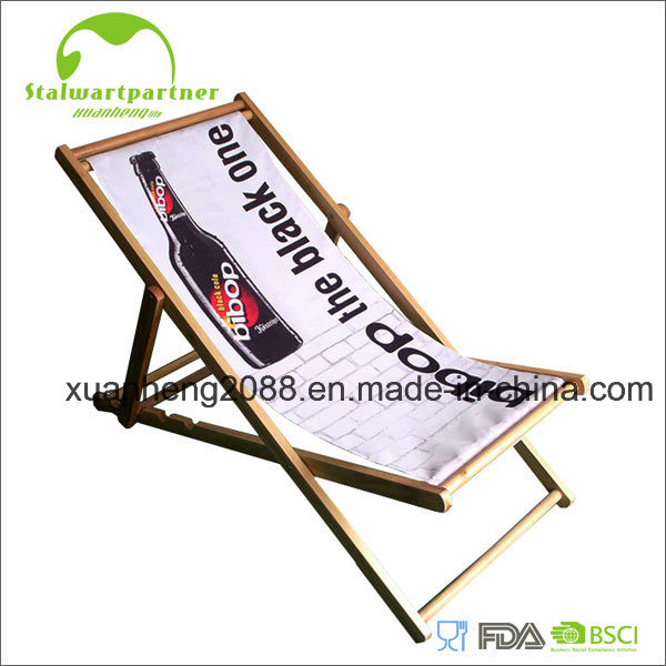 Solid Pine Wood Beach Chair with 600d Ployster Fabric