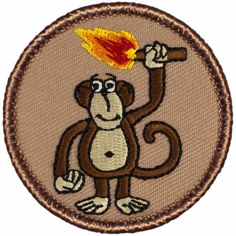 Funny Monkey Shape Custom Woven Iron on Patch