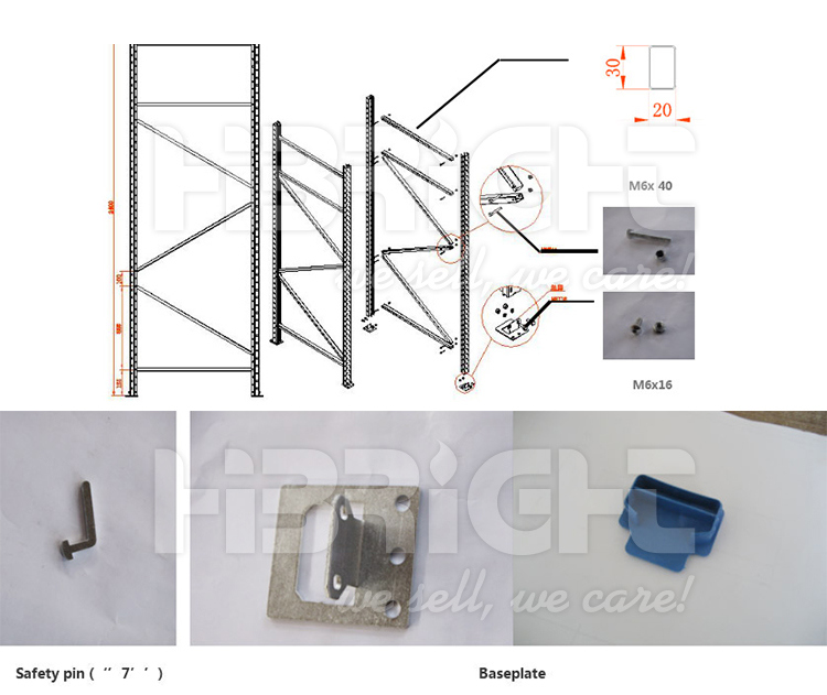 Supermarket Warehouse Storage Shelves Bolted Pallet Rack