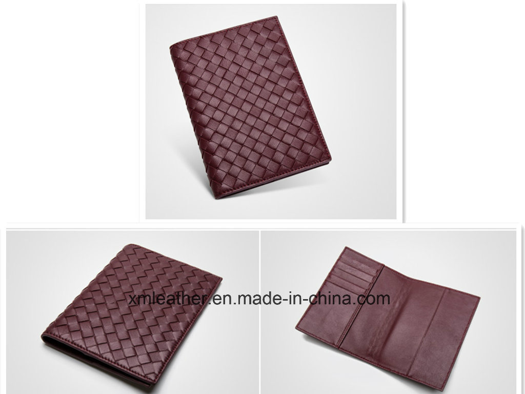 Brown Slim Bifold PU Leather Passport Ticket Holder Travel Wallet