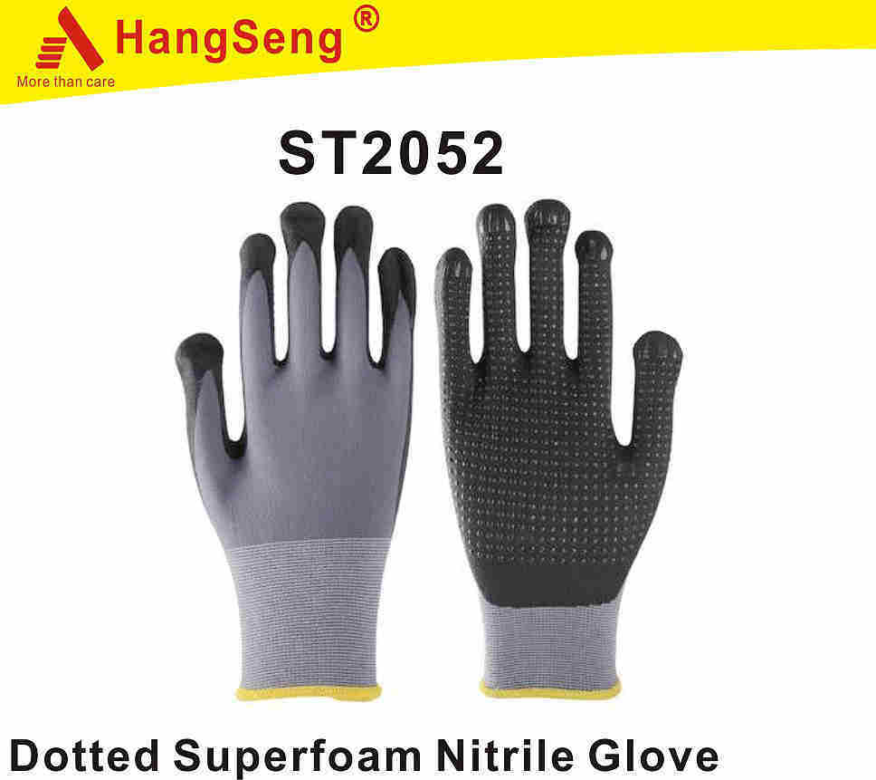 Atg Maxiflex Style Dotted Super Ultra Foam Nitrile Safety Work Glove for Industrial Use