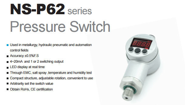 Pressure Switch, Pressure Sensor, Ns-P62