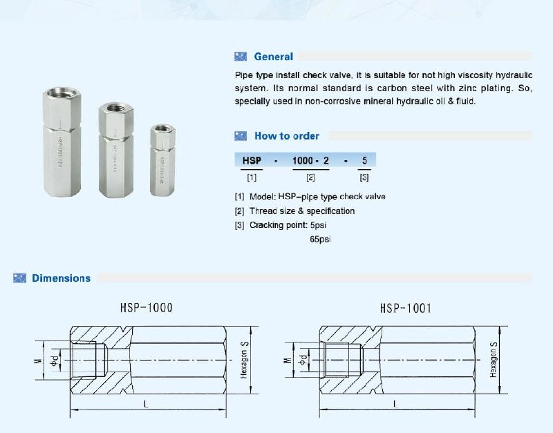 Hydraulic High Pressure Carbon Steel Check Valve