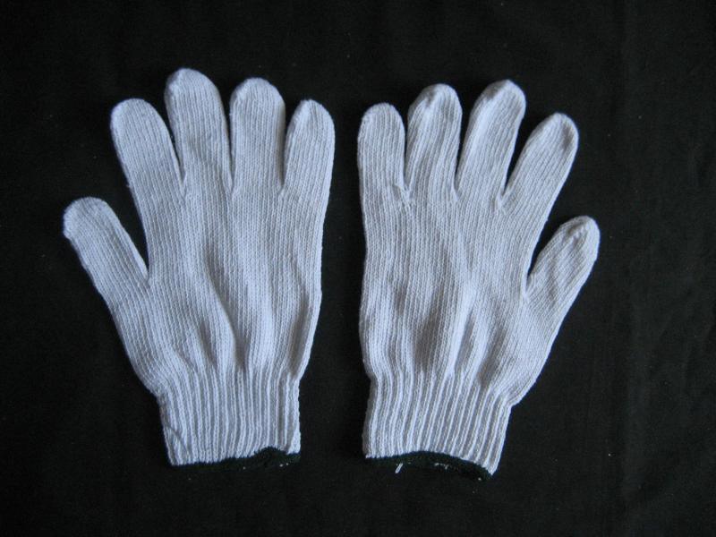 Bleached White Color Knitted Work Glove