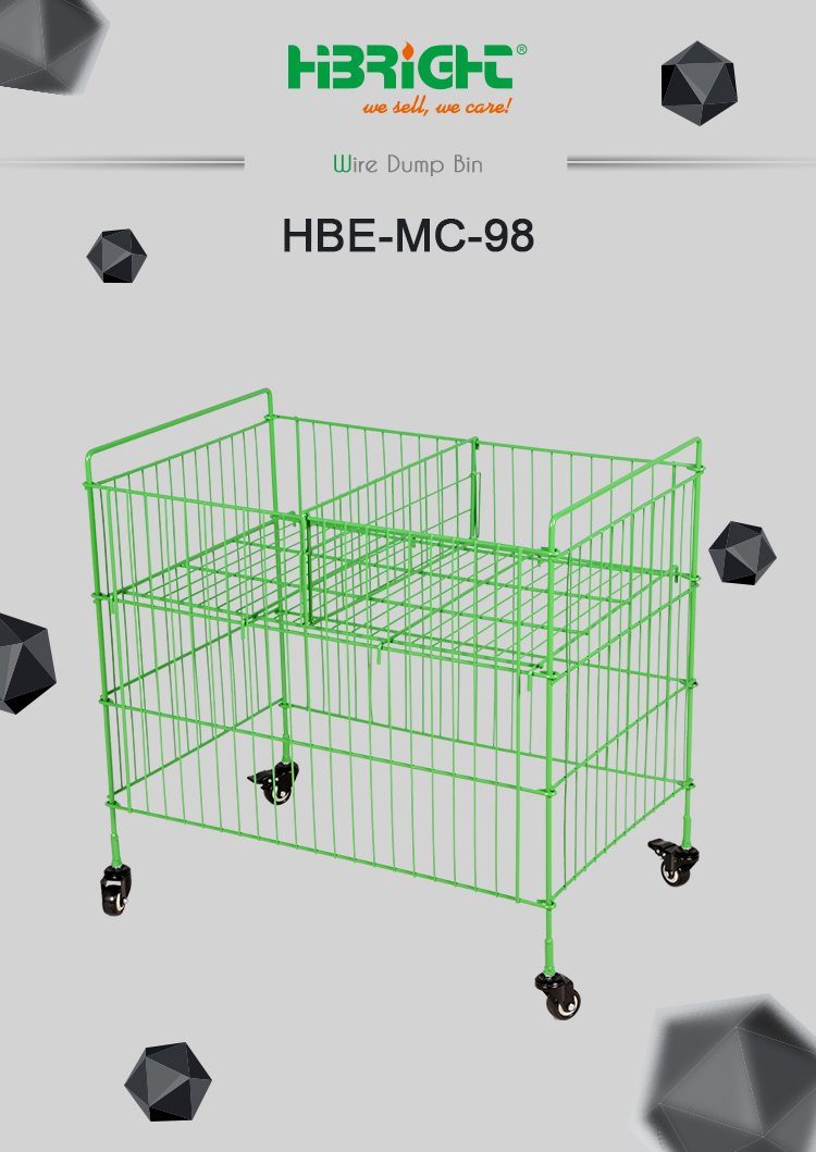 Highbright Powder Coated Wire Dump Bin Display Table Promotion Table