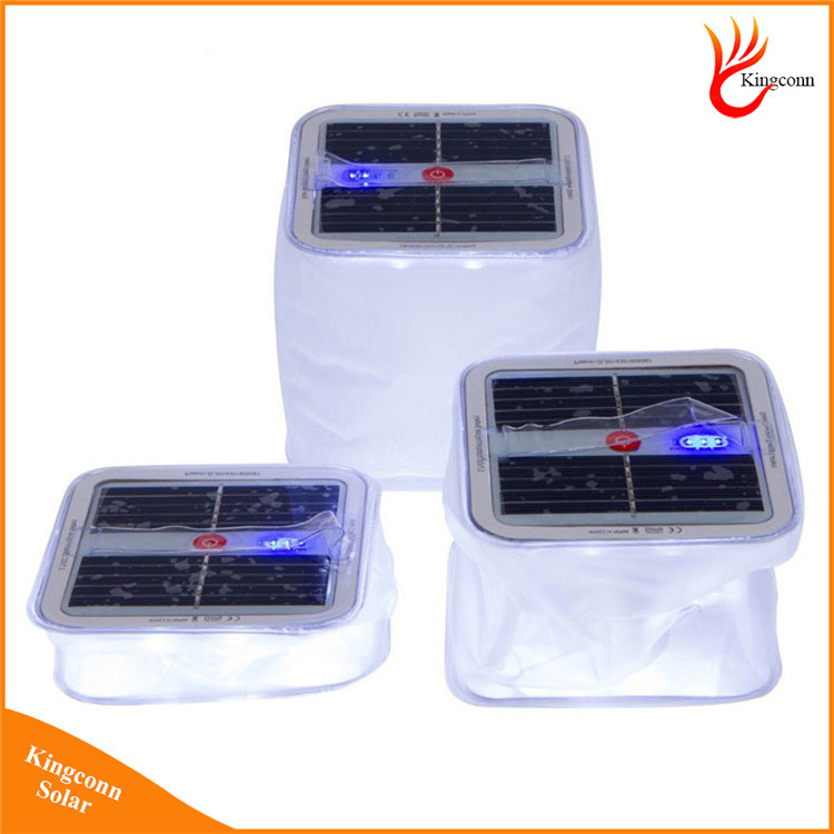 Inflatable Folding Solar LED Lamp Lantern for Camping and Hiking Night Lantern Light