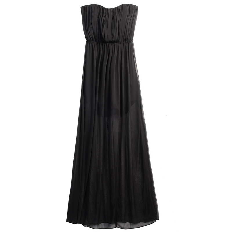 Designer Fashion off Shoulder Black Chiffon Sexy Prom Party Dress