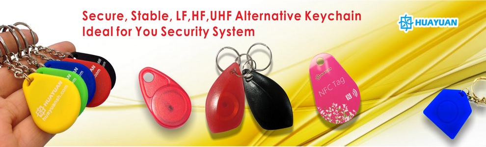 HUAYUAN Programmable good looking Colorful NTAG213 NFC RFID leather Keychain