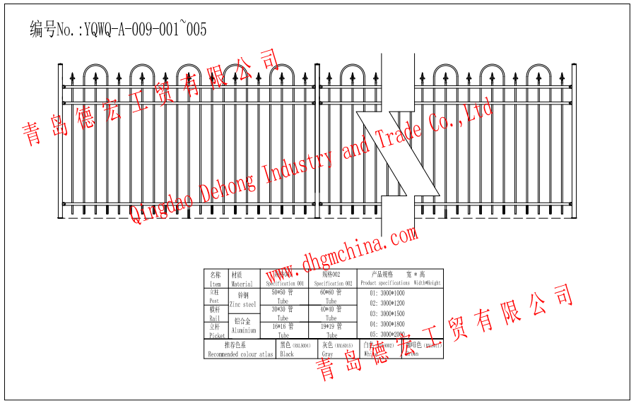 Galvanzied Europe Style Wrought Iron Fencing/Wrought Iron Fence