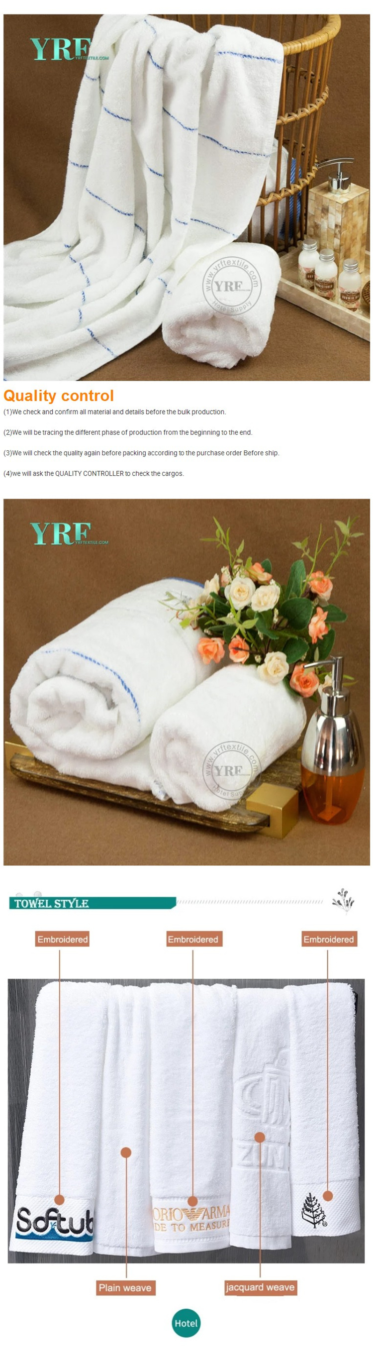 Custom Terry Emboss Towel Hotel Bath Face Hand Towel