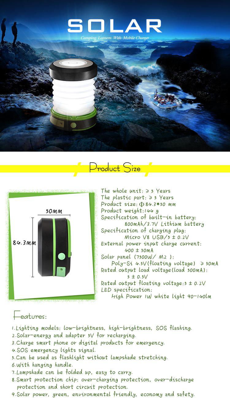Low Price Fashionable Design Best Torch Inflatable Rechargeable 1 W Camping Solar Lantern Light