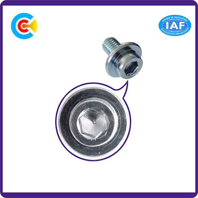 Carbon Steel/4.8/8.8/10.9 Cheese Head Hexagon Socket Cap Screw with Washer