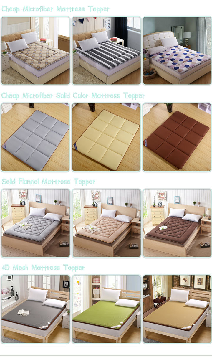 Wholesale Hotel 100% Polyester Filling 6cm Thickness Mattress Topper