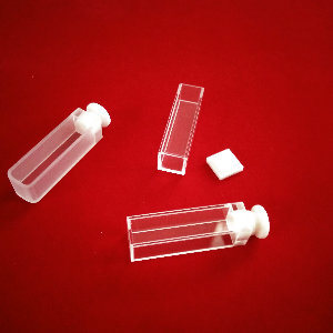 Fluorimeter Quartz Cell Cuvette with Teflon Stopper for Spectrophotometers