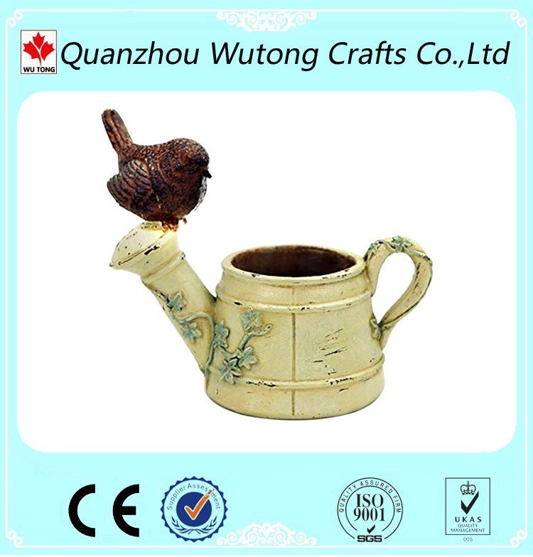 Bird Design Resin Flower Pot Garden Plant Pot Decoration