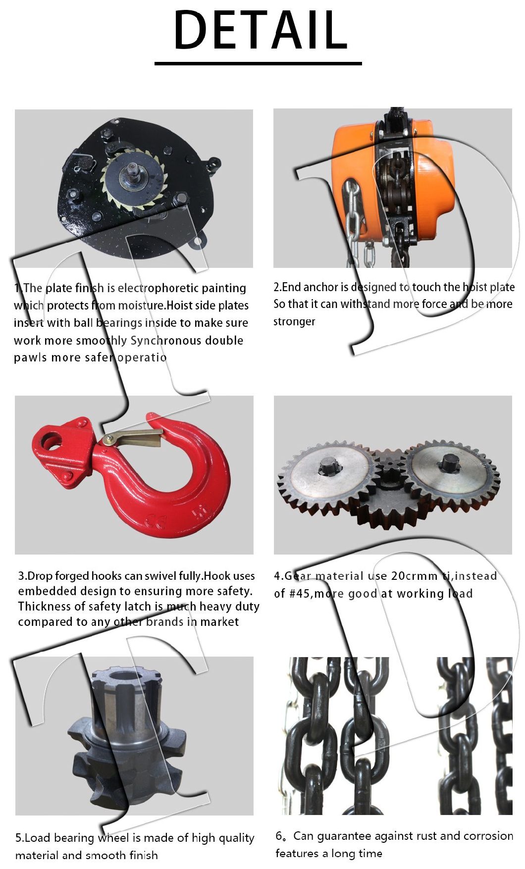 Chain Pulley Hoist 1 Ton 6 Meters Chain Pulley Blocks