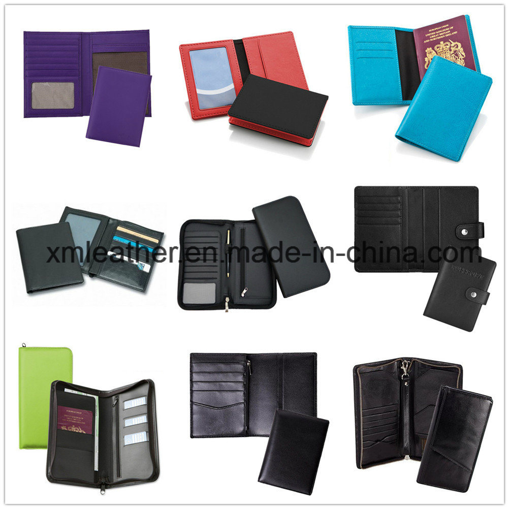 Zipper Leather Document Holder Travel Journey Passport Wallet