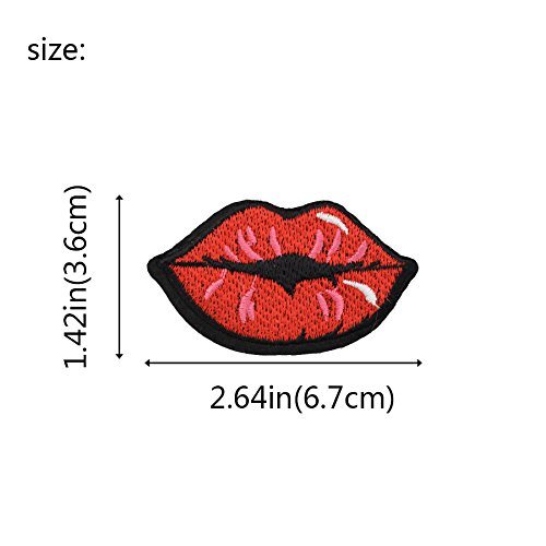 China Cheap Custom Bulk Lips Embroidery Patches