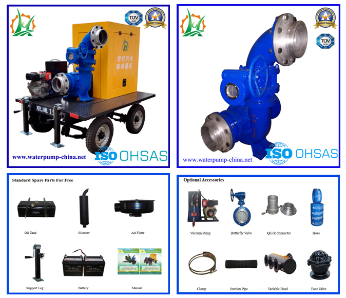 Dewatering Pump, Vacuum Assist Mixed-Flow Trailer Centrifugal Water Pump