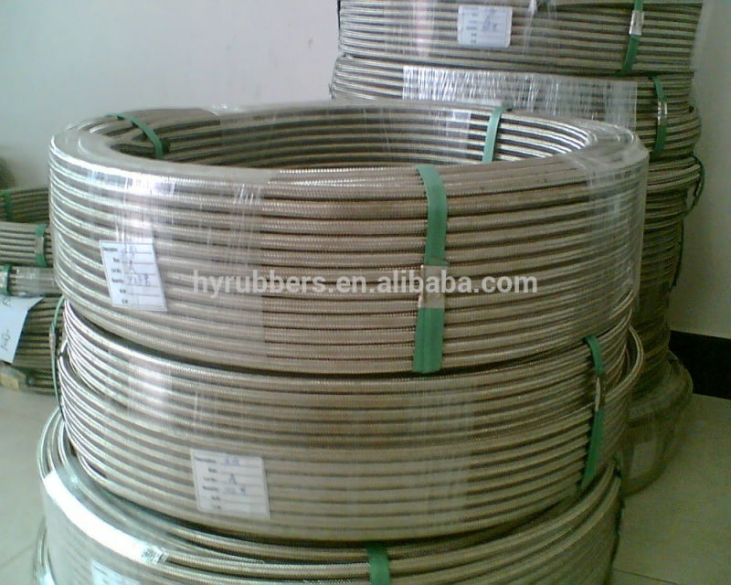 Suitable to Carry Hydraulic Fluids Steel Braided Teflon Hose