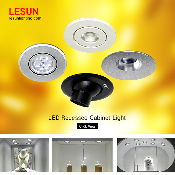 1W Mini LED Recessed Jewelry Cabinet Lamp/Rotatable Display Light LC7307c