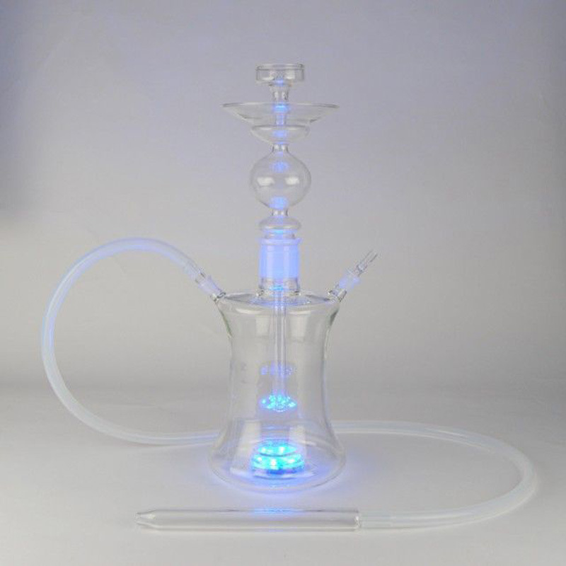 Glass Hookah Shisha with LED Lights Silicon Hose Without Leather Case (ES-HS-001)