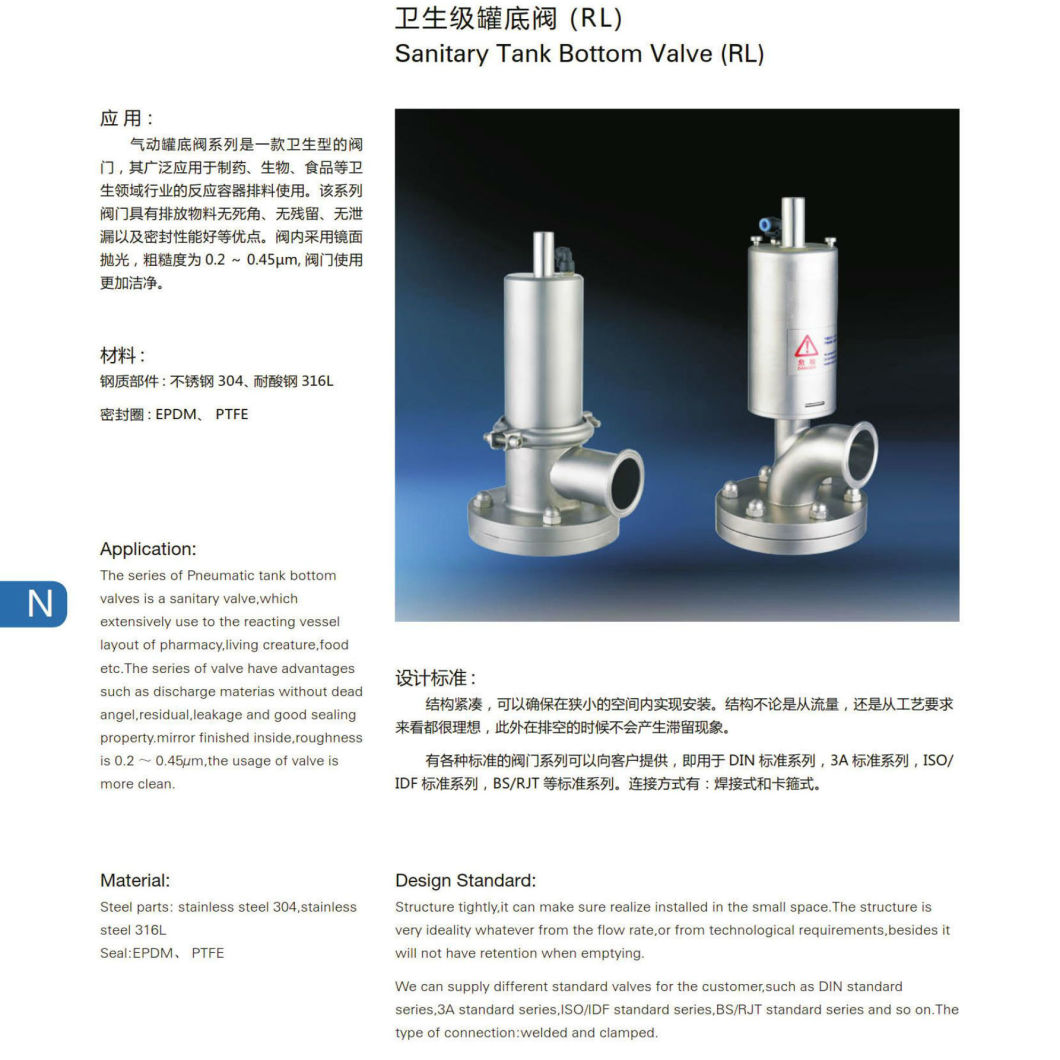 SS304/316L Sanitary Stainless Steel Safety Valve/Expansion Valve /Pressure Reducing Valve for Processing