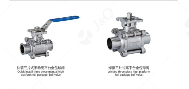 Three-Piece Sanitary T-Clamp Ball Valve with ISO5211 Mounting Pad