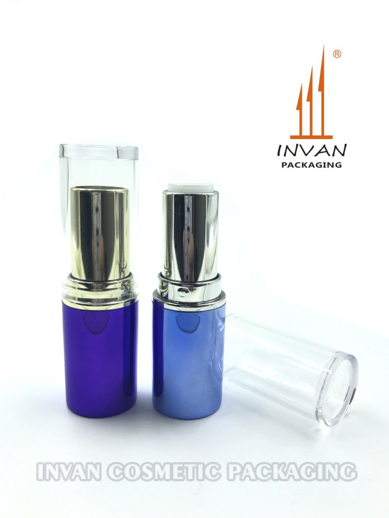 Luxury Clear Top Cap Shiny Purple Lipstick Tube for Makeup Plastic Packaging