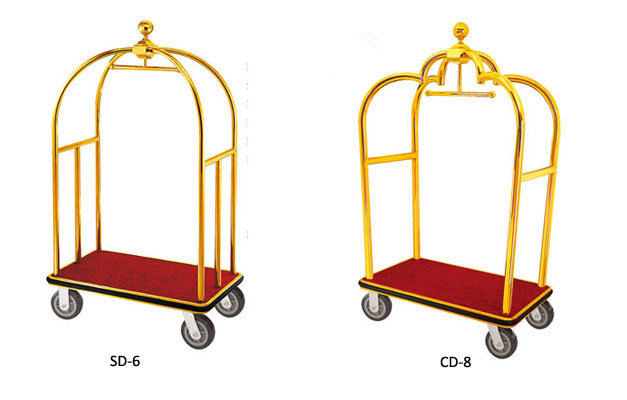 Stainless Steel Hotel Luggage Baggage Service Trolley Cart