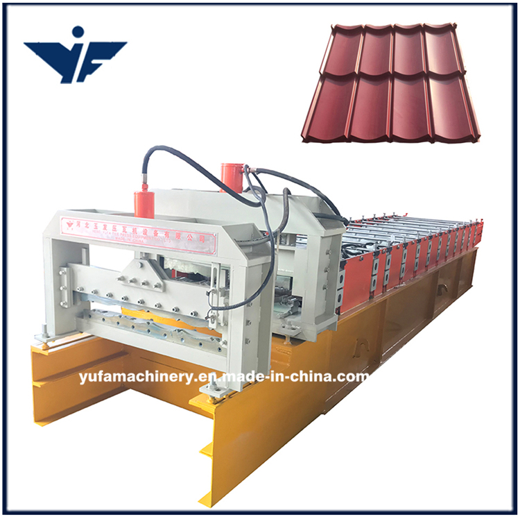 PPGI High Quality Hydraulic Cutting 800 Indonesia Hot Sell Step Tile Glazed Roofing Panel Machine