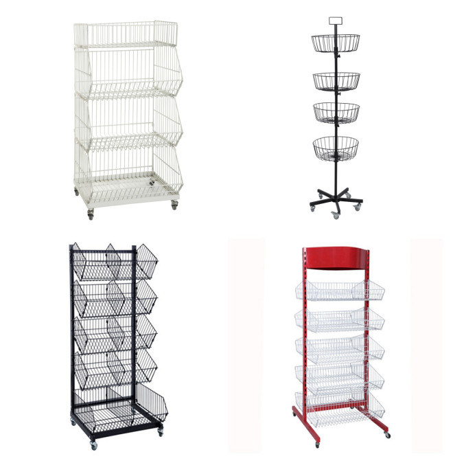 Four Sides Perforated Supermarket/Shop/Grocery Store Display Rack Can Hang Hooks