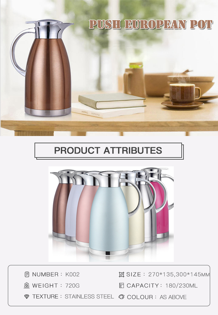 1.8 Liter Tea Thermos Large Travel Bottle Stainless Steel Vacuum Insulated with Leak Proof Lid - Thermal Cafe Hot Drink Carrier Container