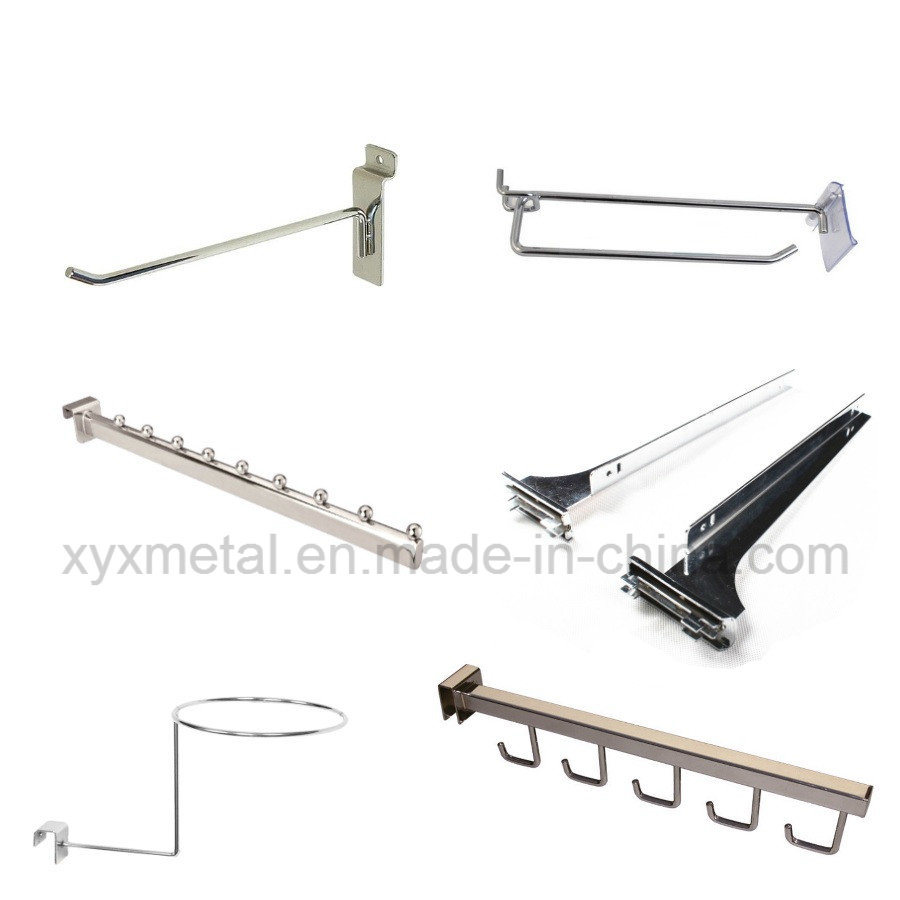 Shopfitting Chrome Metal Steel Slatwall Pegboard Accessories Wire Display Hook